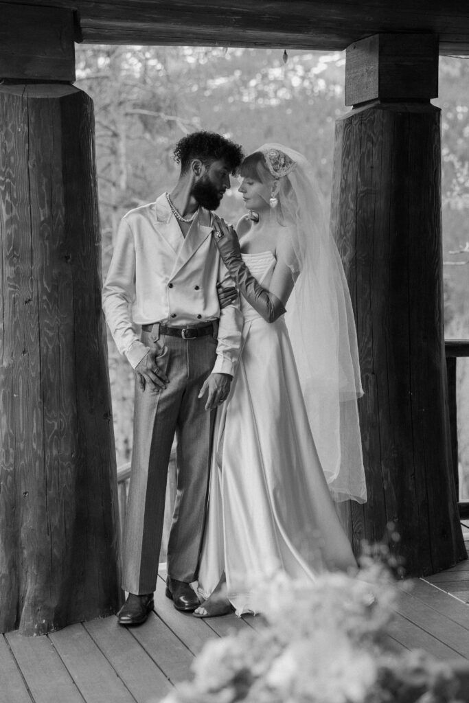 Adventure elopement couple sharing a quiet, heartfelt forehead-to-forehead connection.